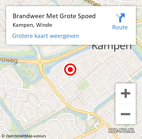 Locatie op kaart van de 112 melding: Brandweer Met Grote Spoed Naar Kampen, Winde op 31 december 2022 17:33