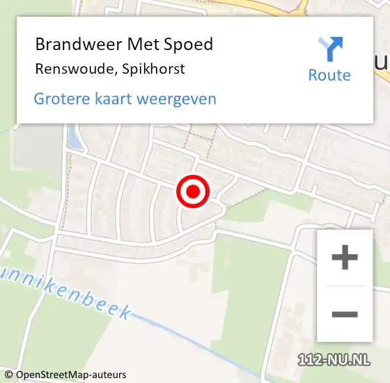 Locatie op kaart van de 112 melding: Brandweer Met Spoed Naar Renswoude, Spikhorst op 31 december 2022 17:40