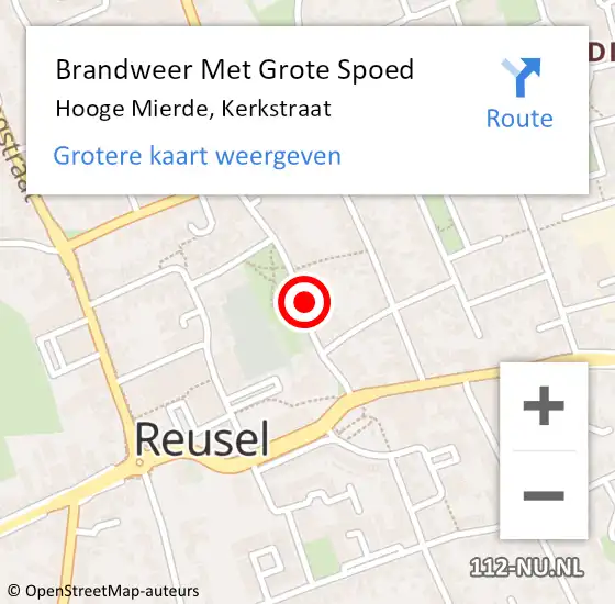 Locatie op kaart van de 112 melding: Brandweer Met Grote Spoed Naar Hooge Mierde, Kerkstraat op 31 december 2022 17:42