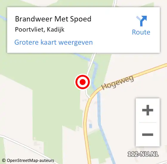 Locatie op kaart van de 112 melding: Brandweer Met Spoed Naar Poortvliet, Kadijk op 31 december 2022 17:42