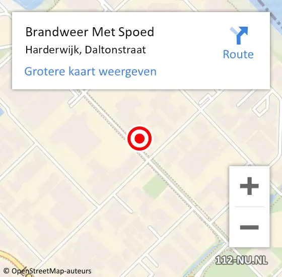 Locatie op kaart van de 112 melding: Brandweer Met Spoed Naar Harderwijk, Daltonstraat op 31 december 2022 17:54