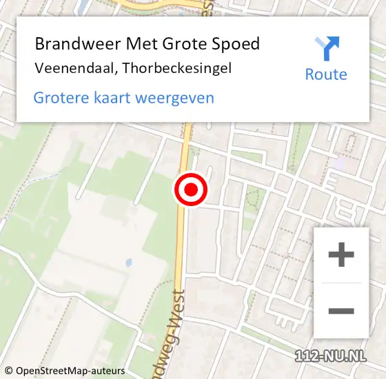 Locatie op kaart van de 112 melding: Brandweer Met Grote Spoed Naar Veenendaal, Thorbeckesingel op 31 december 2022 18:10