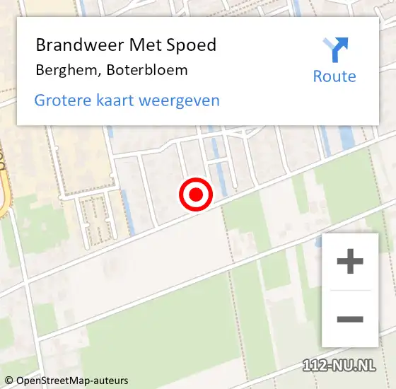 Locatie op kaart van de 112 melding: Brandweer Met Spoed Naar Berghem, Boterbloem op 31 december 2022 18:12