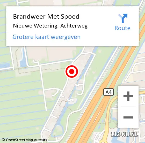 Locatie op kaart van de 112 melding: Brandweer Met Spoed Naar Nieuwe Wetering, Achterweg op 31 december 2022 18:16