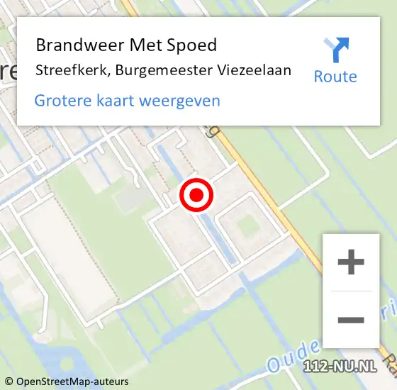 Locatie op kaart van de 112 melding: Brandweer Met Spoed Naar Streefkerk, Burgemeester Viezeelaan op 31 december 2022 18:22