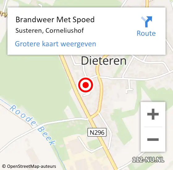 Locatie op kaart van de 112 melding: Brandweer Met Spoed Naar Susteren, Corneliushof op 31 december 2022 18:31