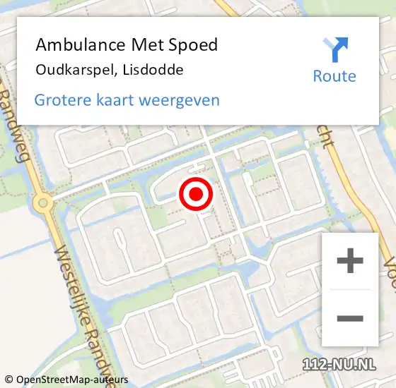 Locatie op kaart van de 112 melding: Ambulance Met Spoed Naar Oudkarspel, Lisdodde op 31 december 2022 18:35