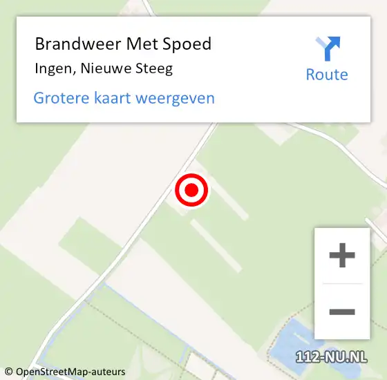 Locatie op kaart van de 112 melding: Brandweer Met Spoed Naar Ingen, Nieuwe Steeg op 31 december 2022 18:51