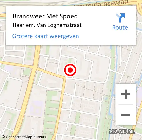Locatie op kaart van de 112 melding: Brandweer Met Spoed Naar Haarlem, Van Loghemstraat op 31 december 2022 18:56