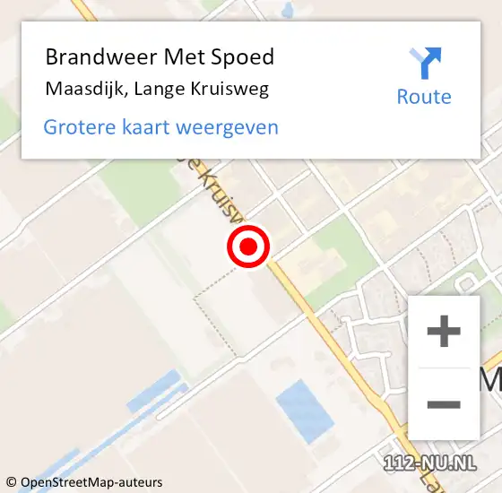 Locatie op kaart van de 112 melding: Brandweer Met Spoed Naar Maasdijk, Lange Kruisweg op 31 december 2022 18:57