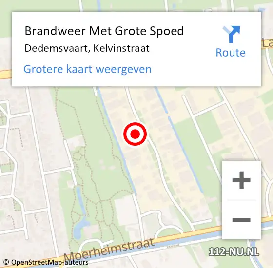 Locatie op kaart van de 112 melding: Brandweer Met Grote Spoed Naar Dedemsvaart, Kelvinstraat op 31 december 2022 19:01