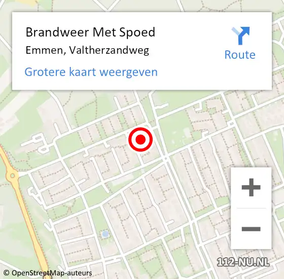 Locatie op kaart van de 112 melding: Brandweer Met Spoed Naar Emmen, Valtherzandweg op 31 december 2022 19:24