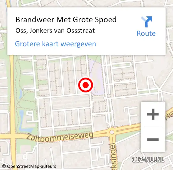 Locatie op kaart van de 112 melding: Brandweer Met Grote Spoed Naar Oss, Jonkers van Ossstraat op 31 december 2022 19:25