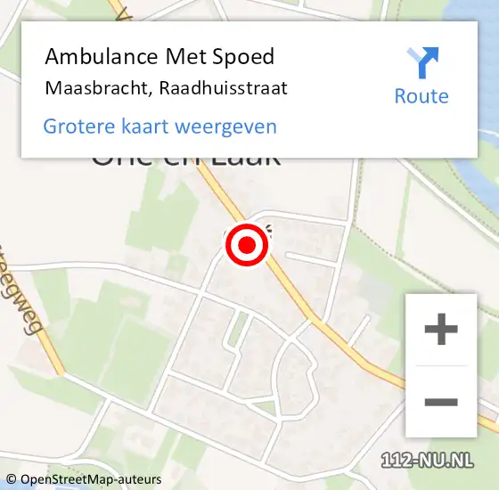 Locatie op kaart van de 112 melding: Ambulance Met Spoed Naar Maasbracht, Raadhuisstraat op 31 december 2022 19:30