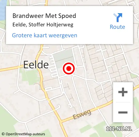 Locatie op kaart van de 112 melding: Brandweer Met Spoed Naar Eelde, Stoffer Holtjerweg op 31 december 2022 19:33