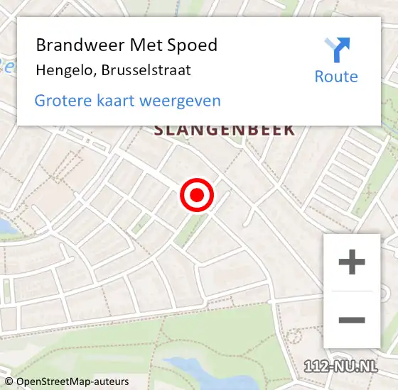 Locatie op kaart van de 112 melding: Brandweer Met Spoed Naar Hengelo, Brusselstraat op 31 december 2022 19:35