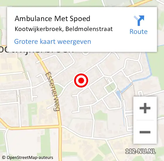 Locatie op kaart van de 112 melding: Ambulance Met Spoed Naar Kootwijkerbroek, Beldmolenstraat op 31 december 2022 19:37