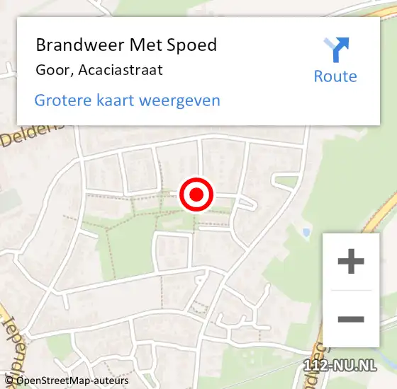 Locatie op kaart van de 112 melding: Brandweer Met Spoed Naar Goor, Acaciastraat op 31 december 2022 19:37