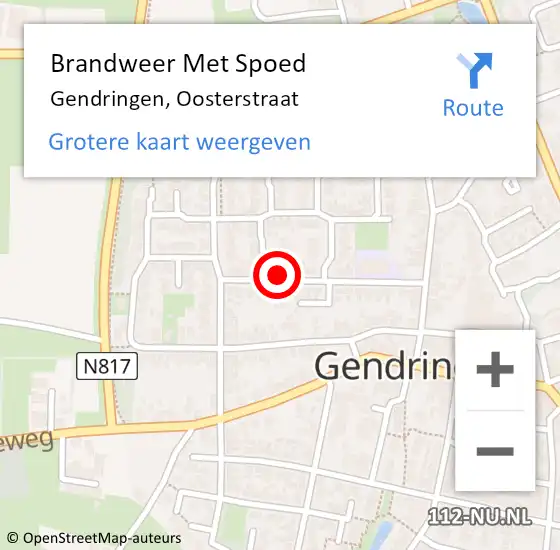 Locatie op kaart van de 112 melding: Brandweer Met Spoed Naar Gendringen, Oosterstraat op 31 december 2022 19:38