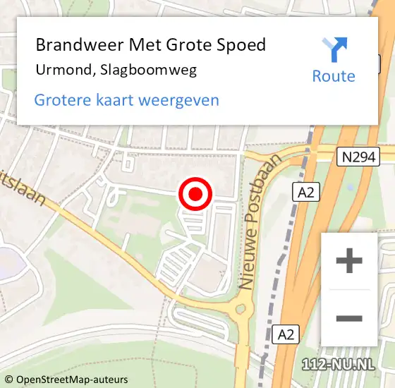 Locatie op kaart van de 112 melding: Brandweer Met Grote Spoed Naar Urmond, Slagboomweg op 31 december 2022 19:42