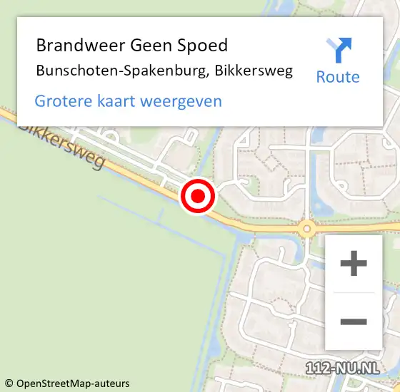 Locatie op kaart van de 112 melding: Brandweer Geen Spoed Naar Bunschoten-Spakenburg, Bikkersweg op 31 december 2022 19:46