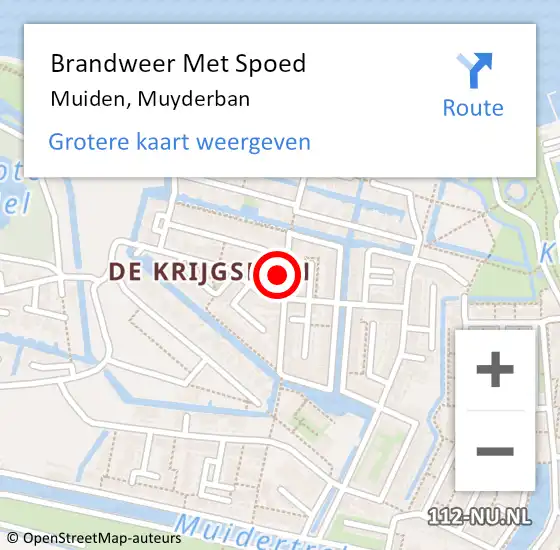 Locatie op kaart van de 112 melding: Brandweer Met Spoed Naar Muiden, Muyderban op 31 december 2022 19:46