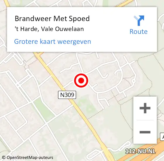 Locatie op kaart van de 112 melding: Brandweer Met Spoed Naar 't Harde, Vale Ouwelaan op 31 december 2022 19:46