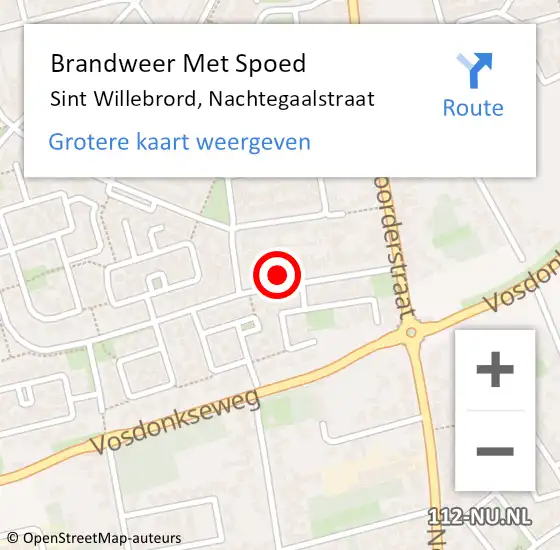 Locatie op kaart van de 112 melding: Brandweer Met Spoed Naar Sint Willebrord, Nachtegaalstraat op 31 december 2022 19:58