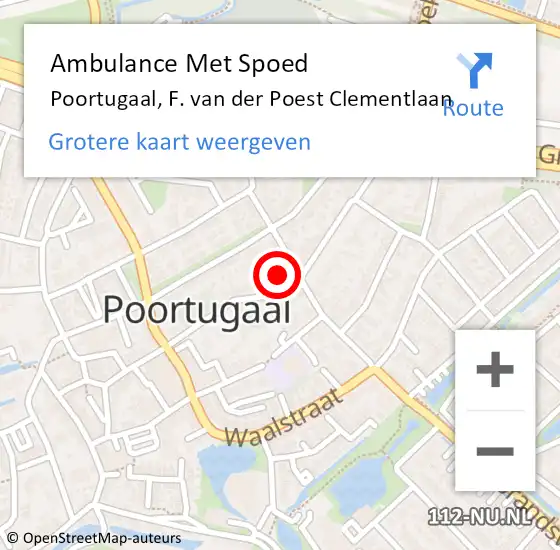 Locatie op kaart van de 112 melding: Ambulance Met Spoed Naar Poortugaal, F. van der Poest Clementlaan op 31 december 2022 20:00