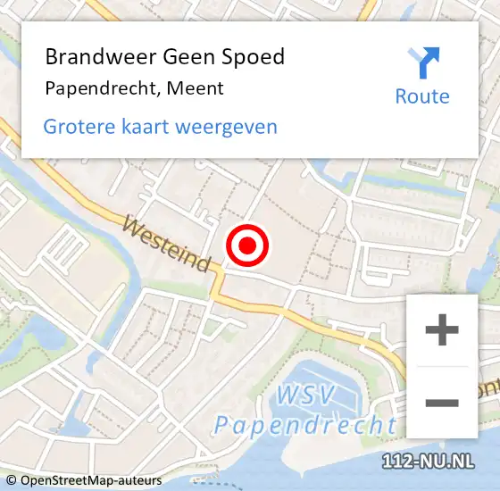 Locatie op kaart van de 112 melding: Brandweer Geen Spoed Naar Papendrecht, Meent op 31 december 2022 20:01
