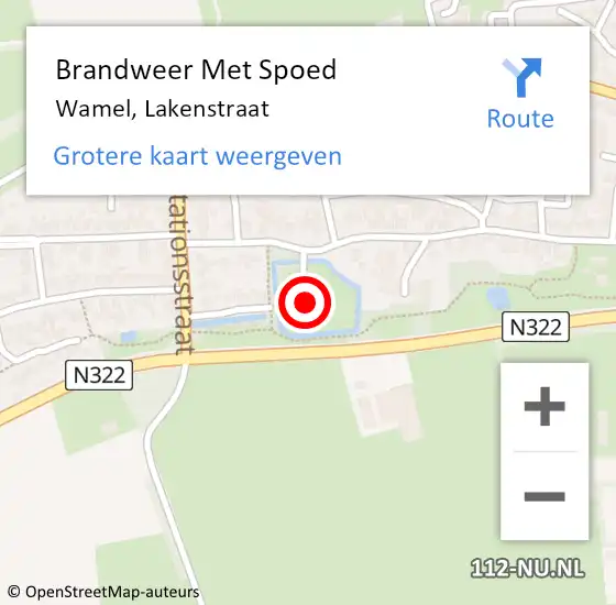 Locatie op kaart van de 112 melding: Brandweer Met Spoed Naar Wamel, Lakenstraat op 31 december 2022 20:10