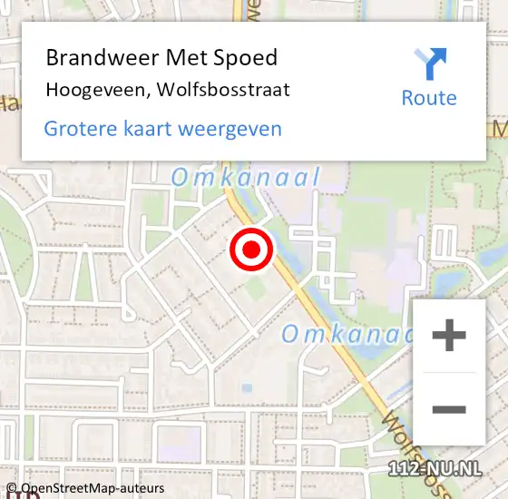 Locatie op kaart van de 112 melding: Brandweer Met Spoed Naar Hoogeveen, Wolfsbosstraat op 31 december 2022 20:13