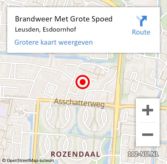 Locatie op kaart van de 112 melding: Brandweer Met Grote Spoed Naar Leusden, Esdoornhof op 31 december 2022 20:16