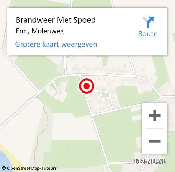 Locatie op kaart van de 112 melding: Brandweer Met Spoed Naar Erm, Molenweg op 31 december 2022 20:28
