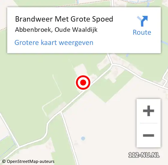 Locatie op kaart van de 112 melding: Brandweer Met Grote Spoed Naar Abbenbroek, Oude Waaldijk op 31 december 2022 20:31