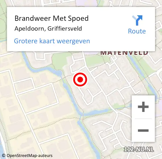 Locatie op kaart van de 112 melding: Brandweer Met Spoed Naar Apeldoorn, Griffiersveld op 31 december 2022 20:39