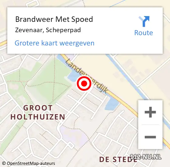 Locatie op kaart van de 112 melding: Brandweer Met Spoed Naar Zevenaar, Scheperpad op 31 december 2022 20:39