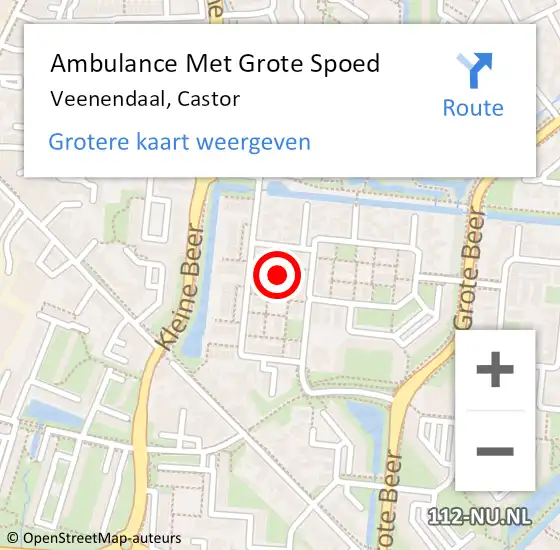 Locatie op kaart van de 112 melding: Ambulance Met Grote Spoed Naar Veenendaal, Castor op 31 december 2022 20:43