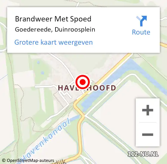 Locatie op kaart van de 112 melding: Brandweer Met Spoed Naar Goedereede, Duinroosplein op 31 december 2022 20:52