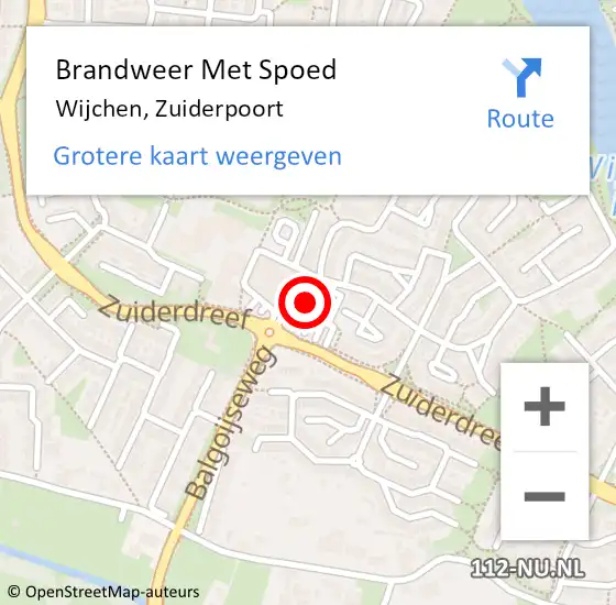 Locatie op kaart van de 112 melding: Brandweer Met Spoed Naar Wijchen, Zuiderpoort op 31 december 2022 20:52