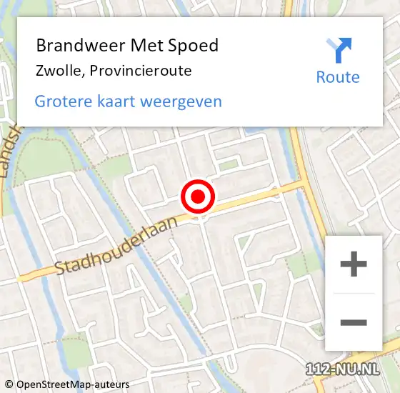 Locatie op kaart van de 112 melding: Brandweer Met Spoed Naar Zwolle, Provincieroute op 31 december 2022 21:01