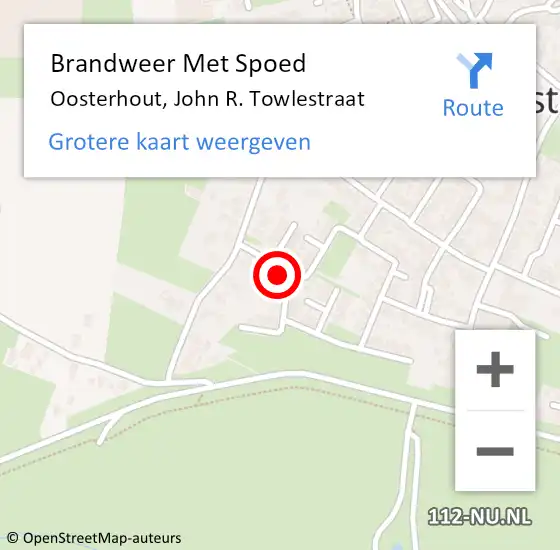 Locatie op kaart van de 112 melding: Brandweer Met Spoed Naar Oosterhout, John R. Towlestraat op 31 december 2022 21:01