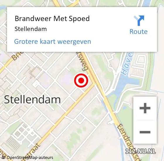 Locatie op kaart van de 112 melding: Brandweer Met Spoed Naar Stellendam op 31 december 2022 21:01