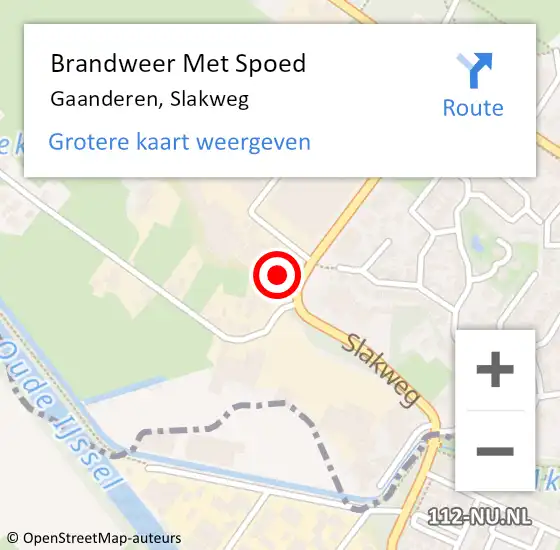 Locatie op kaart van de 112 melding: Brandweer Met Spoed Naar Gaanderen, Slakweg op 31 december 2022 21:04