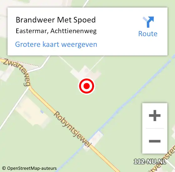 Locatie op kaart van de 112 melding: Brandweer Met Spoed Naar Eastermar, Achttienenweg op 31 december 2022 21:06