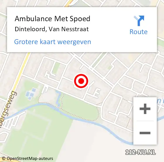 Locatie op kaart van de 112 melding: Ambulance Met Spoed Naar Dinteloord, Van Nesstraat op 10 augustus 2014 15:27