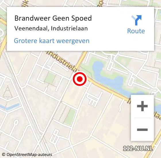 Locatie op kaart van de 112 melding: Brandweer Geen Spoed Naar Veenendaal, Industrielaan op 31 december 2022 21:10