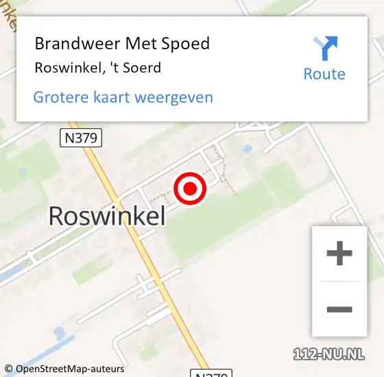 Locatie op kaart van de 112 melding: Brandweer Met Spoed Naar Roswinkel, 't Soerd op 31 december 2022 21:11