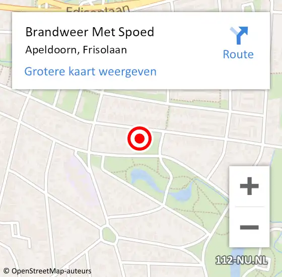 Locatie op kaart van de 112 melding: Brandweer Met Spoed Naar Apeldoorn, Frisolaan op 31 december 2022 21:15