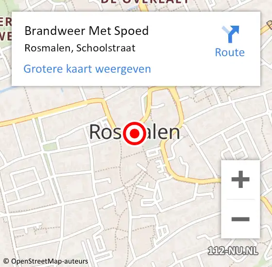 Locatie op kaart van de 112 melding: Brandweer Met Spoed Naar Rosmalen, Schoolstraat op 31 december 2022 21:17